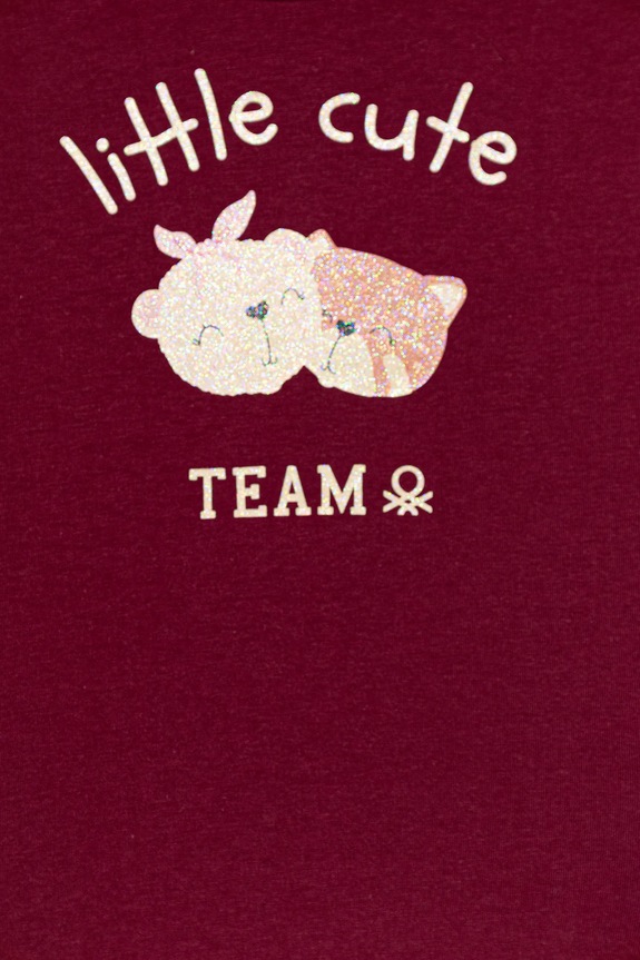 Djevojčice Dječja pamučna majica dugih rukava United Colors of Benetton 35RYG10K7.P.seasonal bordo