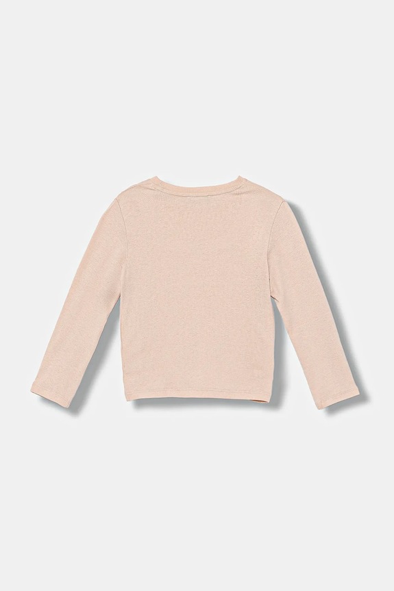 Otroška bombažna majica z dolgimi rokavi United Colors of Benetton 3I9WG10JS.P.seasonal roza AW25