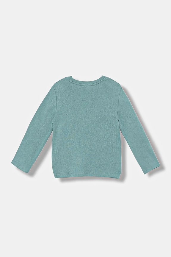 Dječja pamučna majica dugih rukava United Colors of Benetton 3I9WG10JS.P.seasonal tirkizna AW25