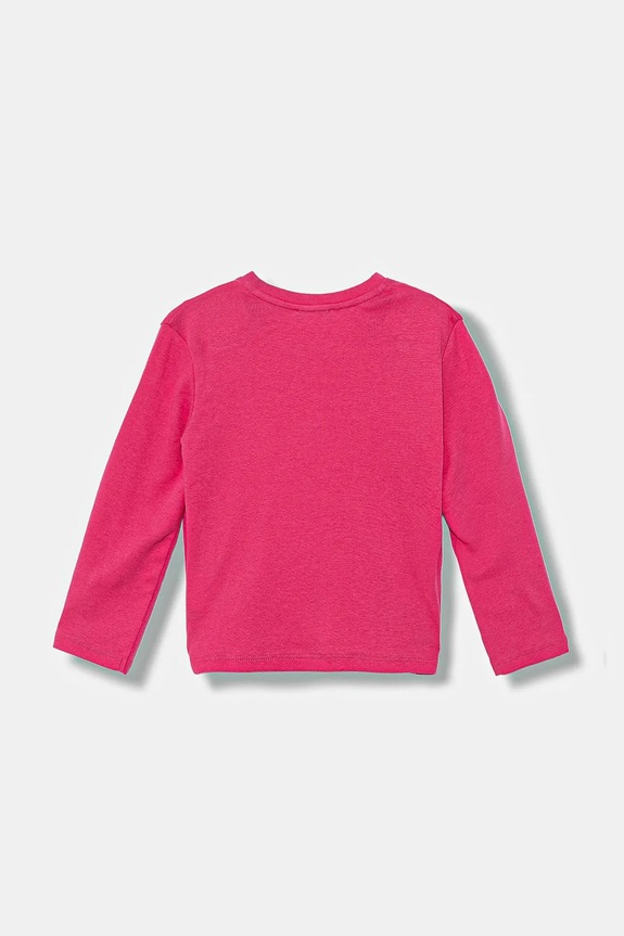 Otroška bombažna majica z dolgimi rokavi United Colors of Benetton 3I9WG10JS.P.seasonal roza AW25