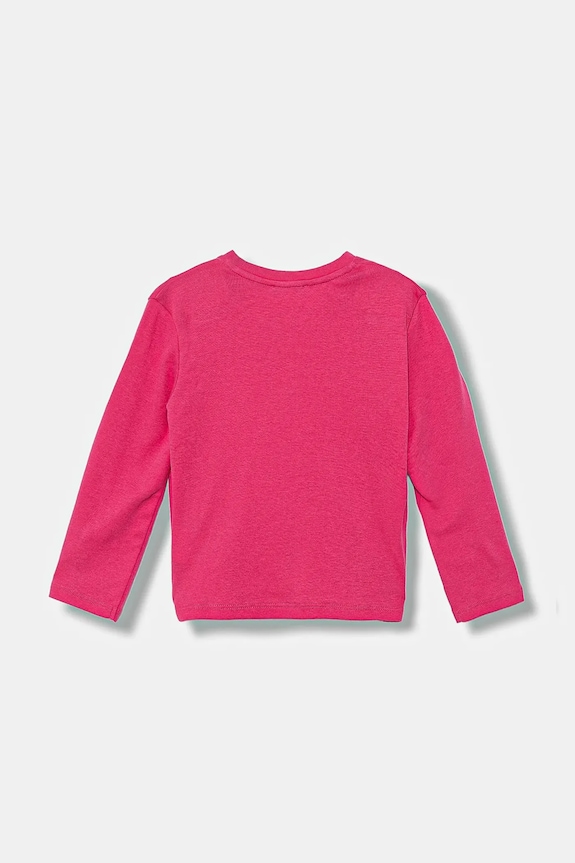 Otroška bombažna majica z dolgimi rokavi United Colors of Benetton 3I9WG10JS.P.seasonal roza AW25