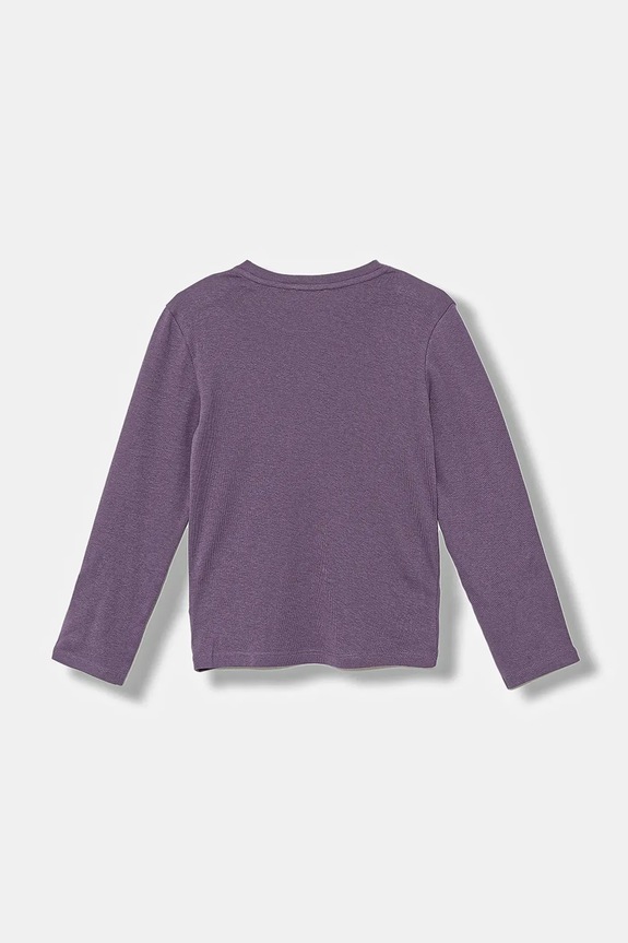 Otroška bombažna majica z dolgimi rokavi United Colors of Benetton 3I9WG10JS.P.seasonal vijolična AW25