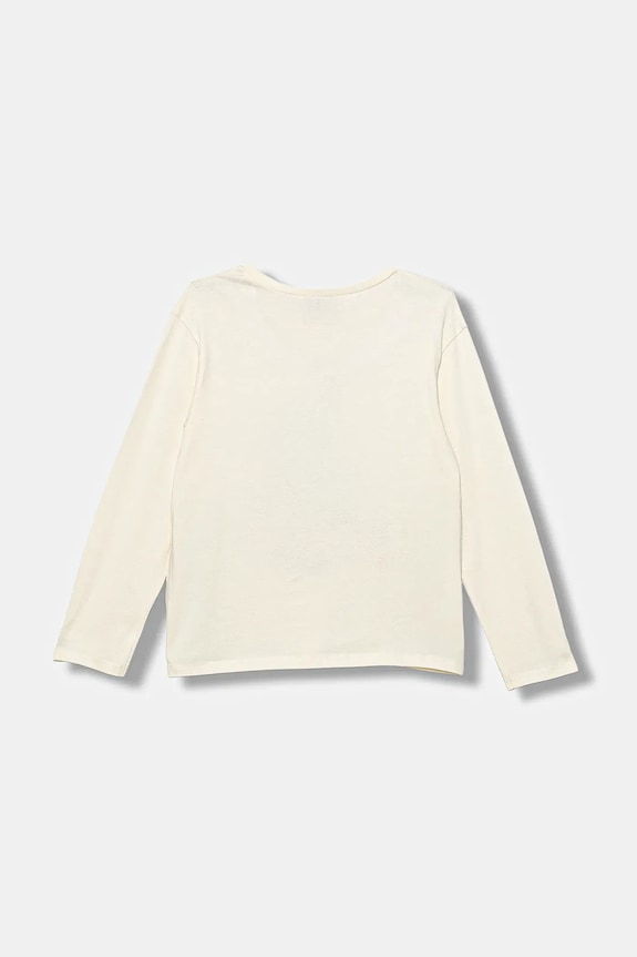 United Colors of Benetton longsleeve din bumbac pentru copii 35RYC10Q7.G.seasonal bej AW25