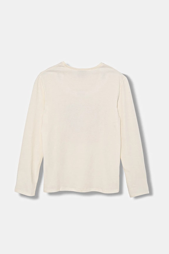 United Colors of Benetton longsleeve din bumbac pentru copii 35RYC10Q7.G.seasonal bej AW25