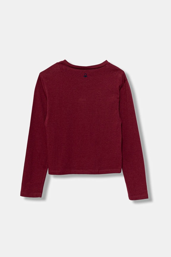 United Colors of Benetton gyerek pamut hosszú ujjú felső 3IVWC10PX.G.seasonal burgundia AW25