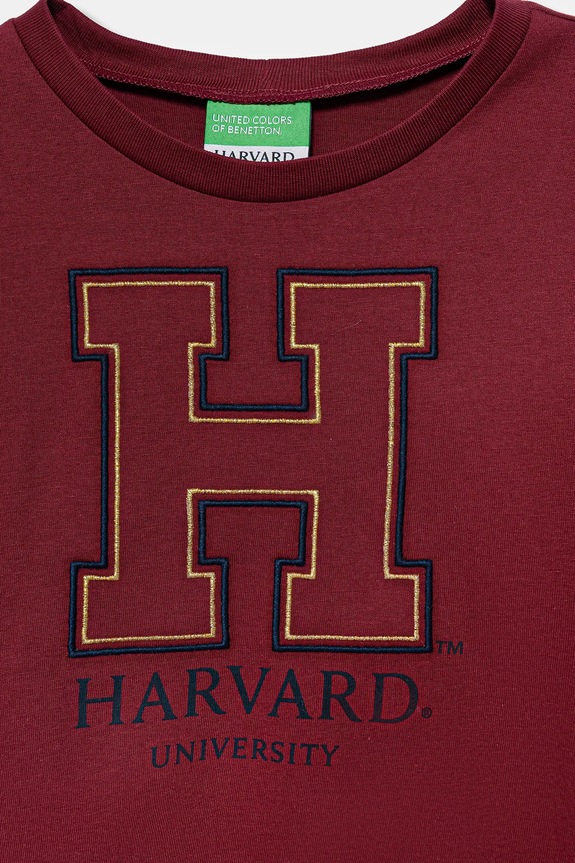 Lány United Colors of Benetton gyerek pamut hosszú ujjú felső 3IVWC10PX.G.seasonal burgundia