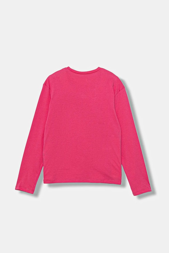 United Colors of Benetton longsleeve din bumbac pentru copii 3JERC10QM.G.seasonal roz AW25