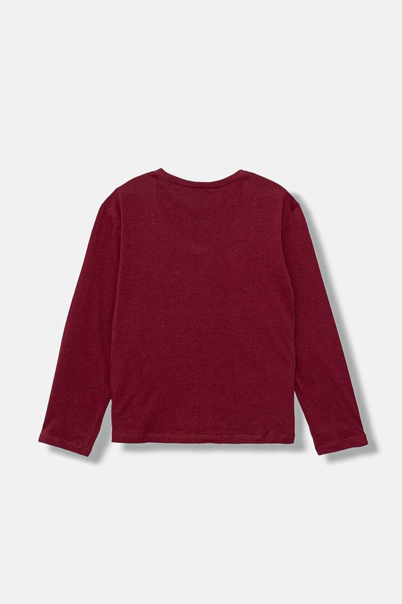 Дитячий бавовняний лонгслів United Colors of Benetton 3JERC10QM.G.seasonal бордо AW25