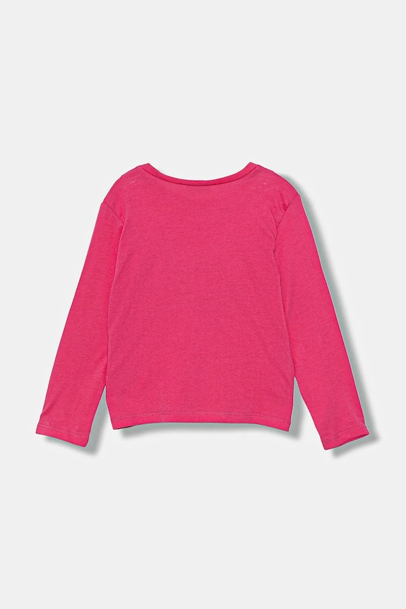 United Colors of Benetton longsleeve din bumbac pentru copii 3JERG10KB.P.seasonal roz AW25