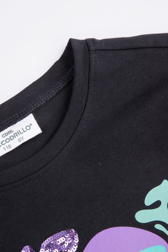 Djevojčice Dječja majica dugih rukava s pamukom Coccodrillo ZC5143103RGK crna