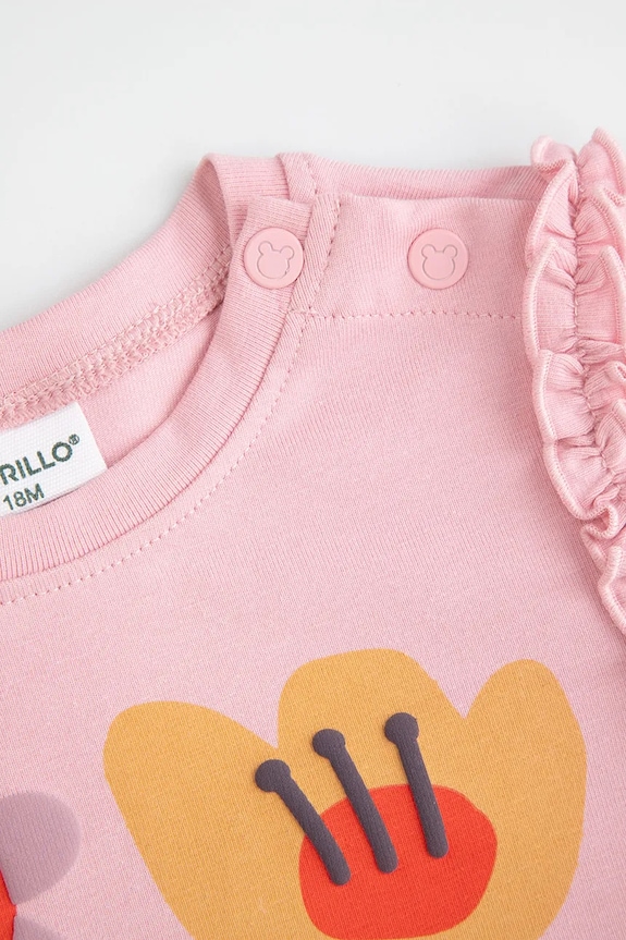 Dziewczynka Coccodrillo longsleeve niemowlęcy ZC5143101TGN różowy