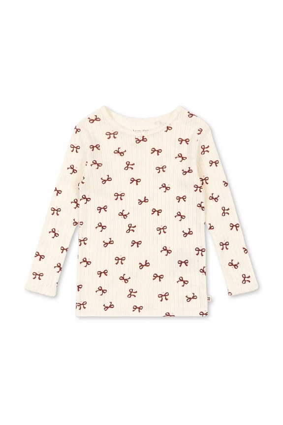 Konges Sløjd longsleeve bawełniany dziecięcy MINNIE BLOUSE GOTS bawełna beżowy KS104372.9BYA