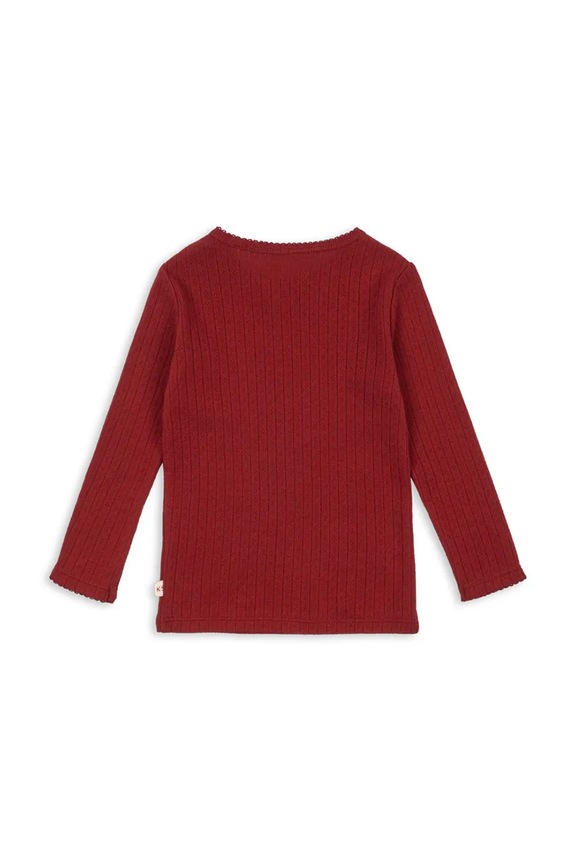 Konges Sløjd longsleeve bawełniany dziecięcy MINNIE BLOUSE GOTS KS104372.9BYA czerwony AW25