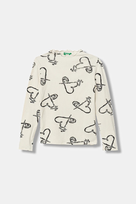 United Colors of Benetton maglietta a maniche lunghe per bambini a lupetto beige 39EMC10RE.G.Seasonal