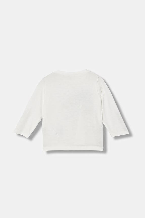 Бебешка памучна блуза с дълъг ръкав United Colors of Benetton 3ATNA106T.W.Seasonal бял AW25