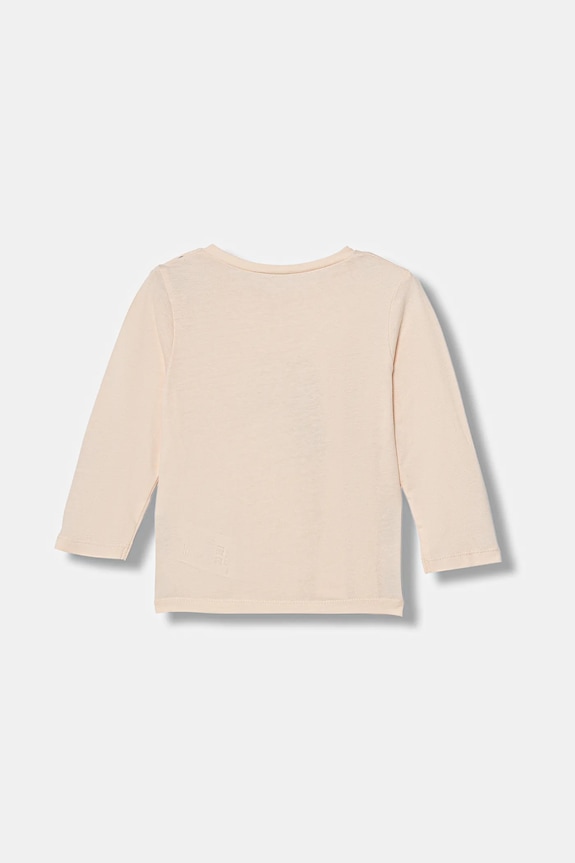 United Colors of Benetton longsleeve din bumbac pentru bebeluși 3ATNA106T.W.Seasonal roz AW25