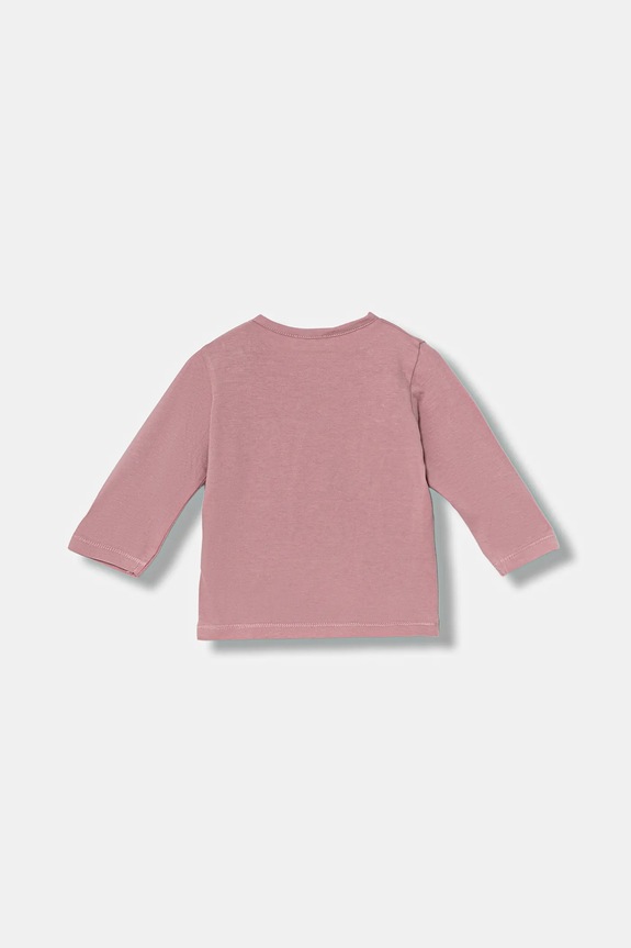 Otroška bombažna majica z dolgimi rokavi United Colors of Benetton 3ATNA106U.W.Seasonal roza AW25