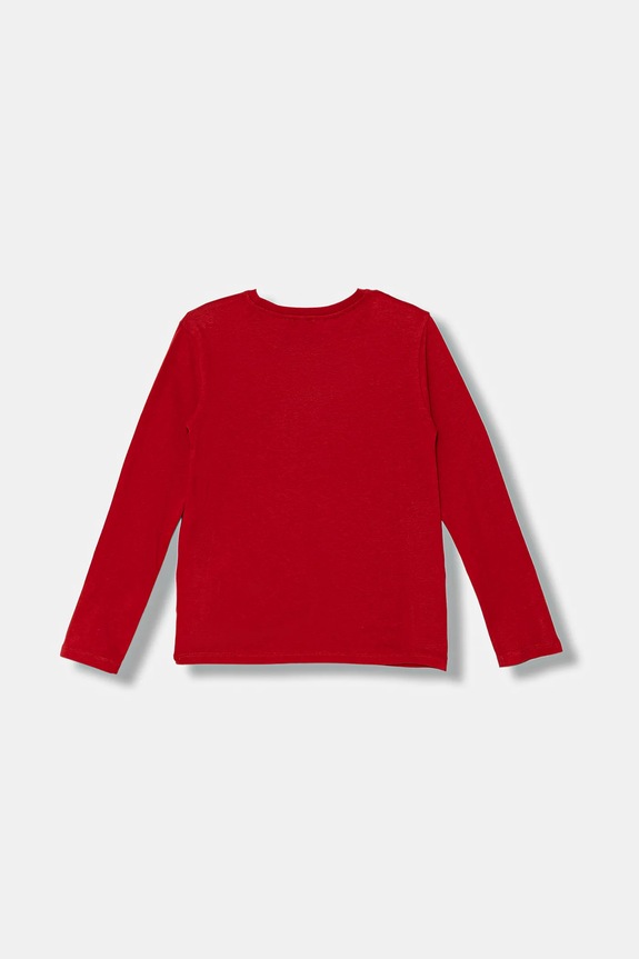 Dječja pamučna majica dugih rukava United Colors of Benetton 3ATNC10RB.G.Seasonal crvena AW25