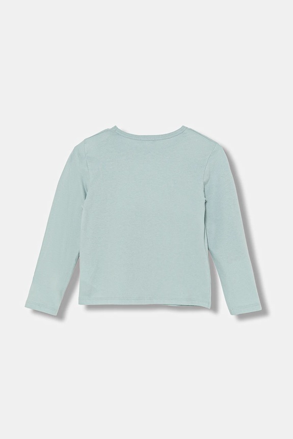 United Colors of Benetton longsleeve din bumbac pentru copii 3ATNG10KZ.P.Seasonal turcoaz AW25