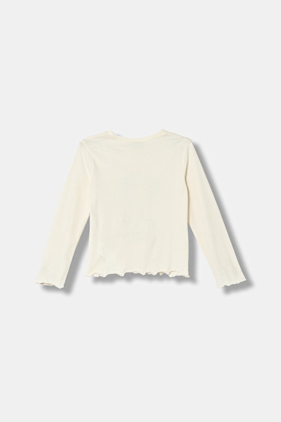 Дитячий бавовняний лонгслів United Colors of Benetton 3ATNG10L2.P.Seasonal бежевий AW25
