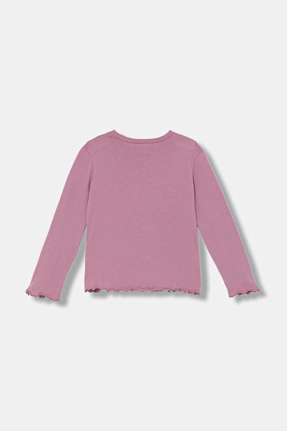 Дитячий бавовняний лонгслів United Colors of Benetton 3ATNG10L2.P.Seasonal рожевий AW25