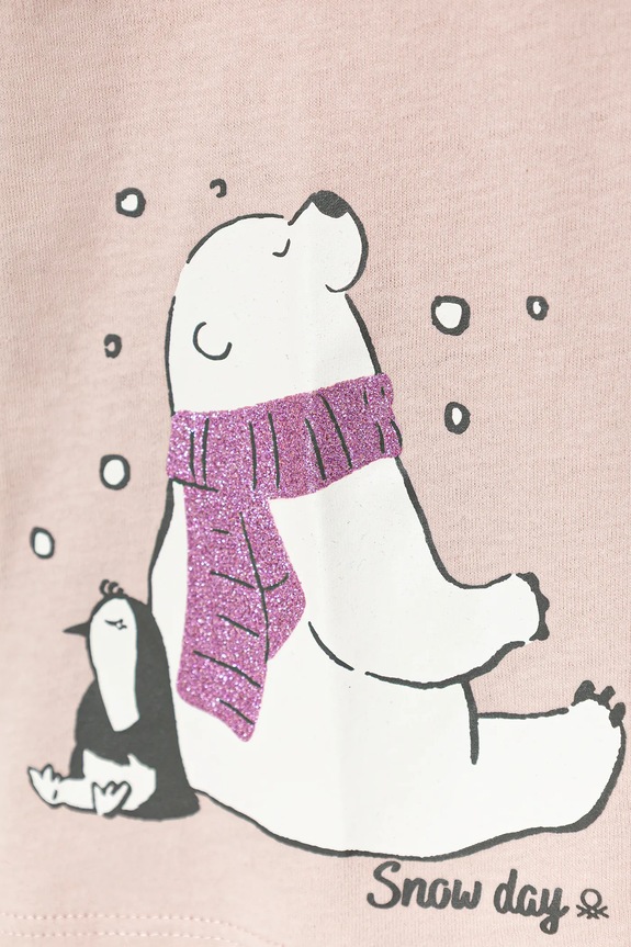 Deklice Otroška bombažna majica z dolgimi rokavi United Colors of Benetton 3ATNG10L7.P.Seasonal roza