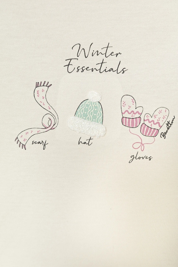 Κοριτσίστικα Παιδικό βαμβακερό μακρυμάνικο United Colors of Benetton 3ATNG10L8.P.Seasonal μπεζ