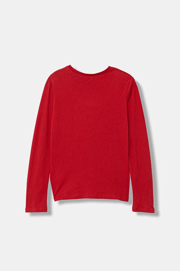 Detská bavlnená košeľa s dlhým rukávom United Colors of Benetton 3ATNC10RJ.G.Seasonal červená AW25