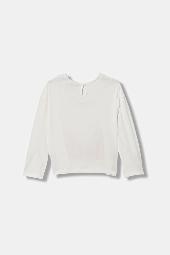 Detská bavlnená košeľa s dlhým rukávom United Colors of Benetton 3ATNG10L1.P.Seasonal biela AW25