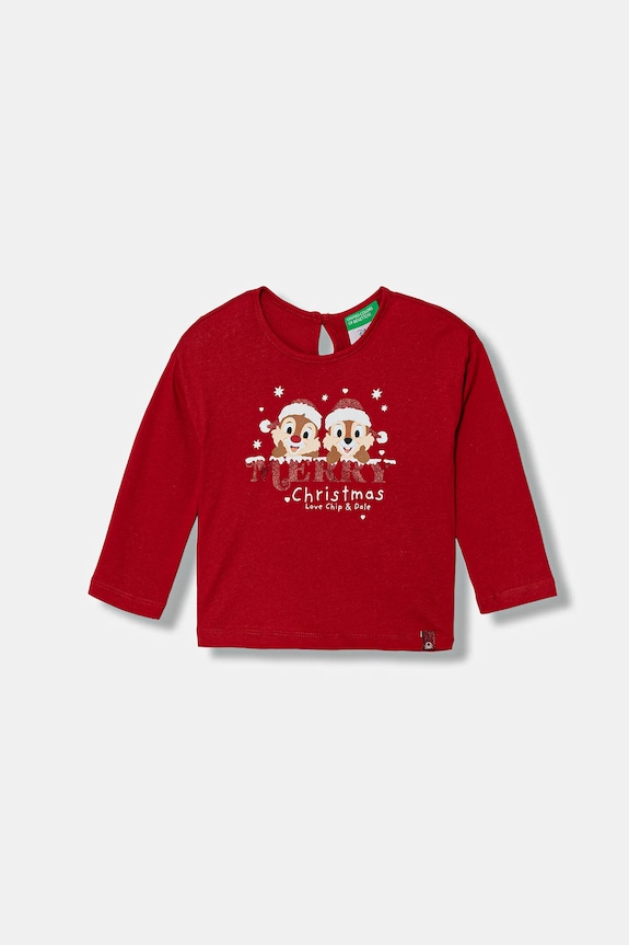Detská bavlnená košeľa s dlhým rukávom United Colors of Benetton bavlna červená 3ATNG10L1.P.Seasonal