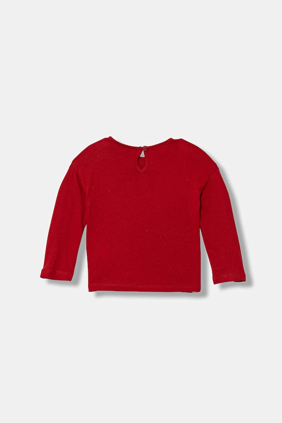 Detská bavlnená košeľa s dlhým rukávom United Colors of Benetton 3ATNG10L1.P.Seasonal červená AW25