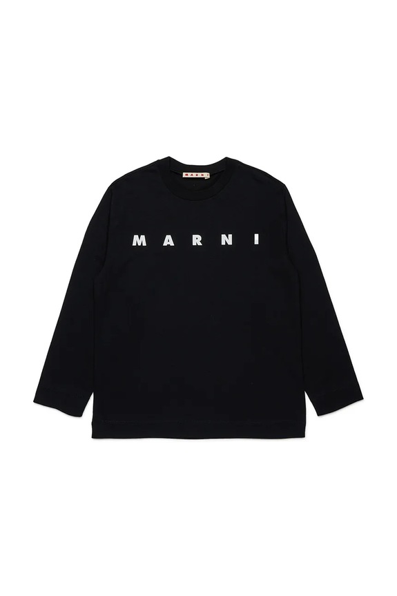 Marni t-shirt bawełniany MT291U T-SHIRT nadruk czarny M01603