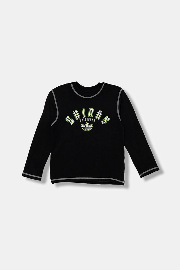 adidas Originals longsleeve din bumbac pentru copii JX5270 negru AW25