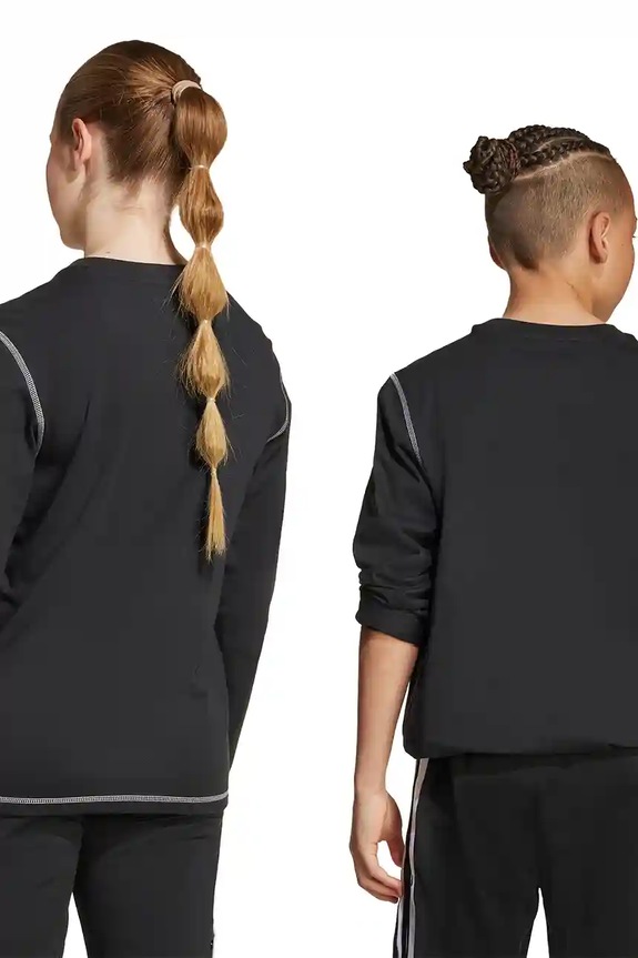 adidas Originals longsleeve din bumbac pentru copii JX5270 negru