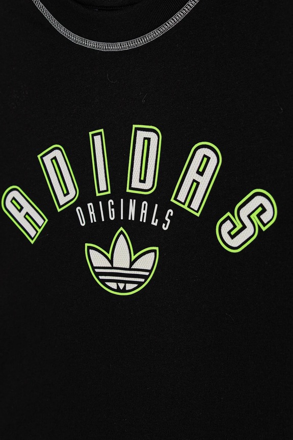 adidas Originals longsleeve din bumbac pentru copii negru JX5270