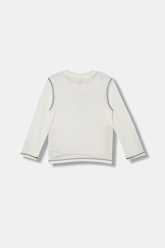 Băieți adidas Originals longsleeve din bumbac pentru copii JX5271 alb