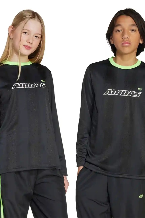 Detské tričko s dlhým rukávom adidas Originals ostatné čierna JV7793