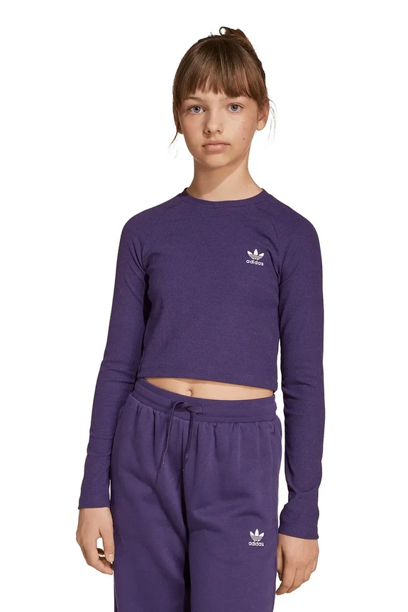 adidas Originals longsleeve copii print violet JW2600