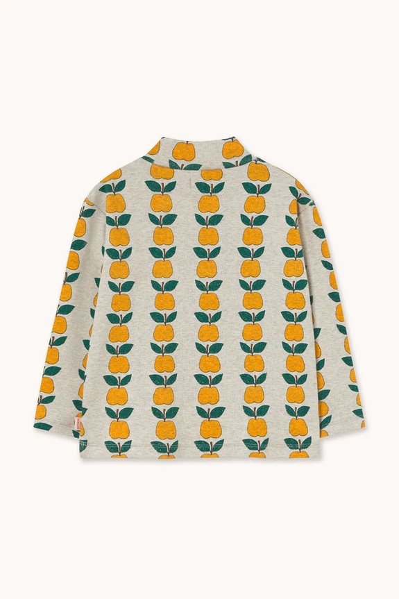 Dječaci Dječja majica dugih rukava Tinycottons APPLES RIB MOCKNECK AW25.238 bež