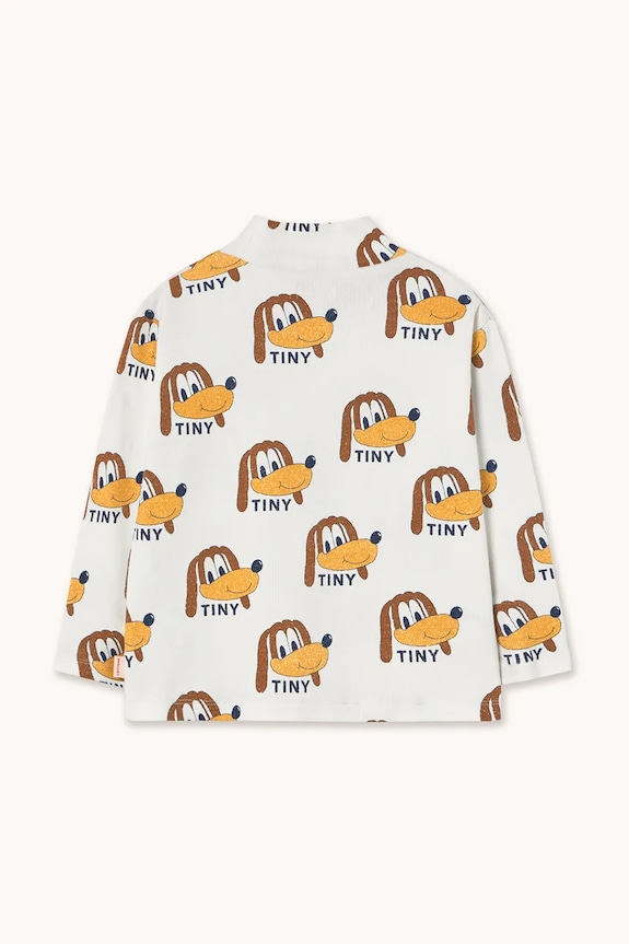 Dječja majica dugih rukava Tinycottons DOGS RIB MOCKNECK AW25.241 bijela AW25
