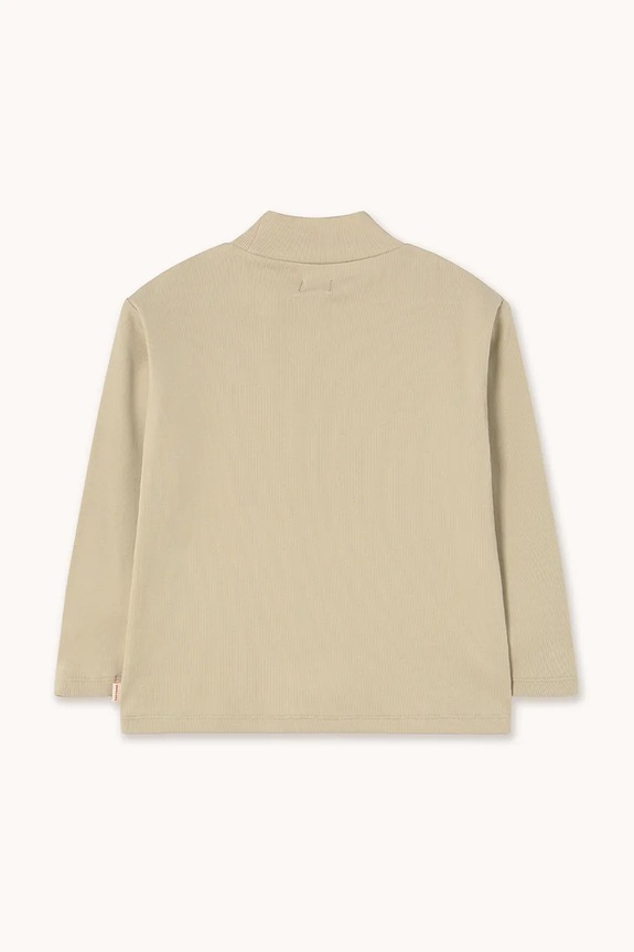 Dječja pamučna majica dugih rukava Tinycottons CHERRY GRAPHIC RIB MOCKNECK AW25.329 bež AW25