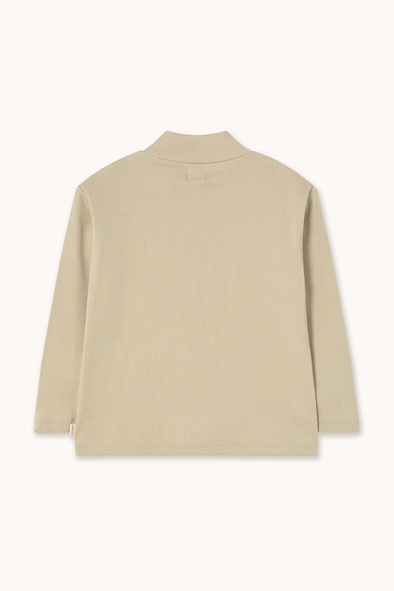Dječja pamučna majica dugih rukava Tinycottons CHERRY GRAPHIC RIB MOCKNECK AW25.329 bež AW25