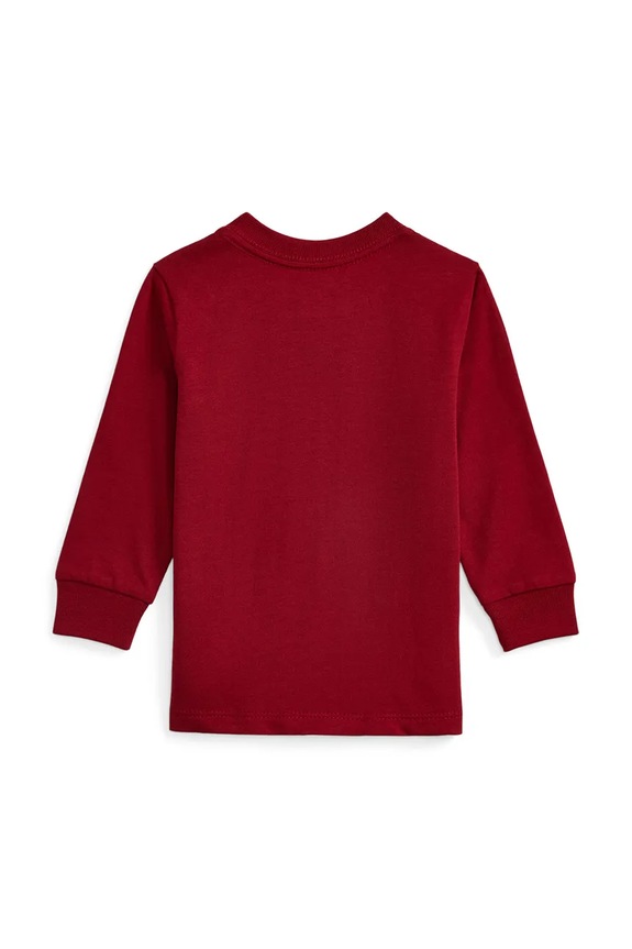 Polo Ralph Lauren longsleeve bawełniany niemowlęcy 320981265001 czerwony AW25