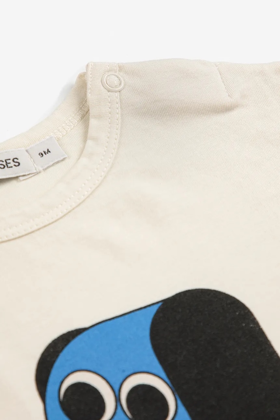 Dětské bavlněné tričko s dlouhým rukávem Bobo Choses Doggy Mate 225AB035 bílá AW25