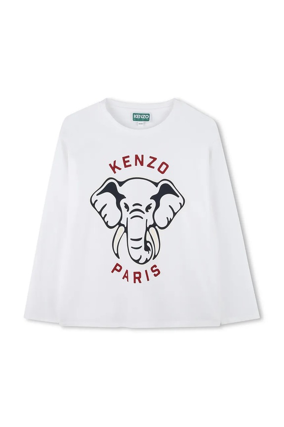Kenzo Kids longsleeve bawełniany dziecięcy nadruk biały K61493.86.108