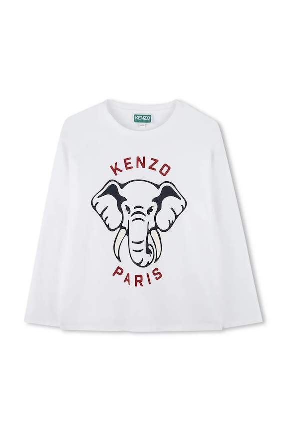 Kenzo Kids longsleeve bawełniany dziecięcy nadruk biały K61493.86.108
