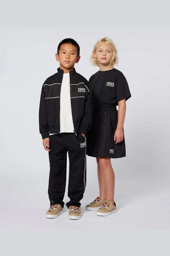 Detská bavlnená košeľa s dlhým rukávom Kenzo Kids biela K61496.114.150