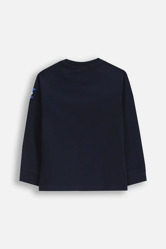 Coccodrillo longsleeve bawełniany dziecięcy ZC5143102ABK granatowy AW25