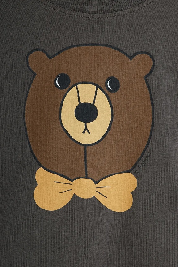 Chłopiec Mini Rodini longsleeve dziecięcy Bear 25720106 szary