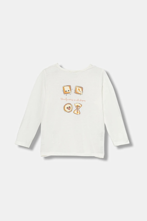 Pamučna majica dugih rukava za bebe United Colors of Benetton 3ATNA106K.W.seasonal bijela AW25